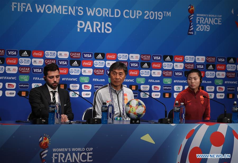 (SP)FRANCE-PARIS-2019 FIFA WOMEN'S WORLD CUP-GROUP B-CHINA-OFFICIAL PRESS CONFERENCE