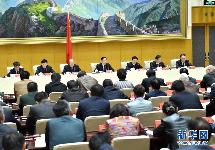 1月13日，中共中央政治局委員、中宣部部長(zhǎng)、全國(guó)&ldquo;掃黃打非&rdquo;工作小組組長(zhǎng)劉奇葆在北京出席第三十次全國(guó)&ldquo;掃黃打非&rdquo;工作電視電話會(huì)議。新華社記者 李濤 攝