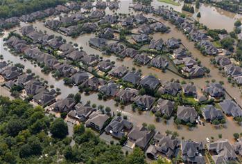 航拍美國得州颶風災區