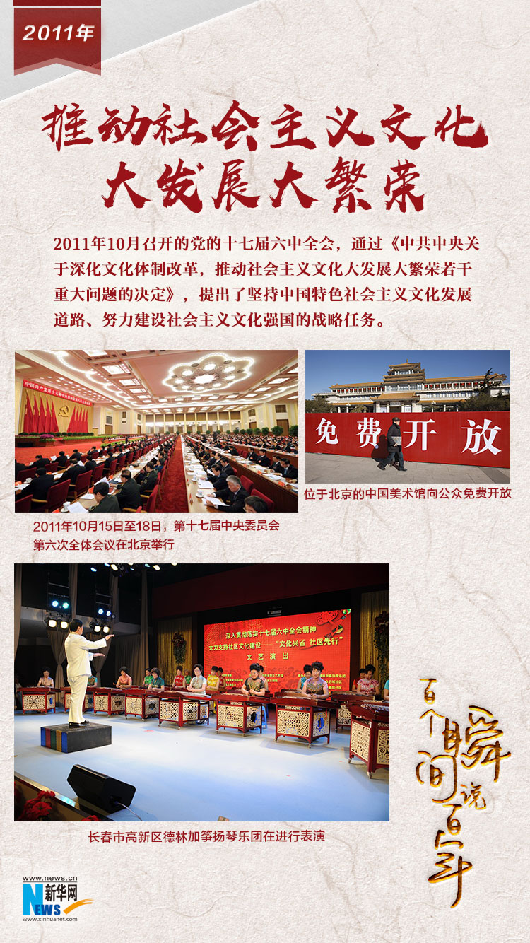 2011，推動社會主義文化大發展大繁榮