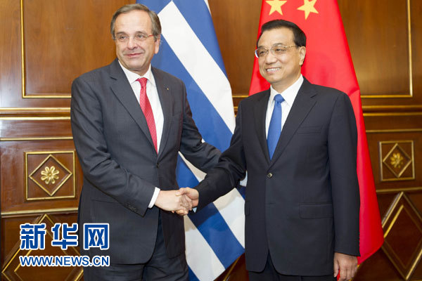 10月16日，中國國務院總理李克強在意大利米蘭會見希臘總理薩馬拉斯。 新華社記者 謝環馳 攝