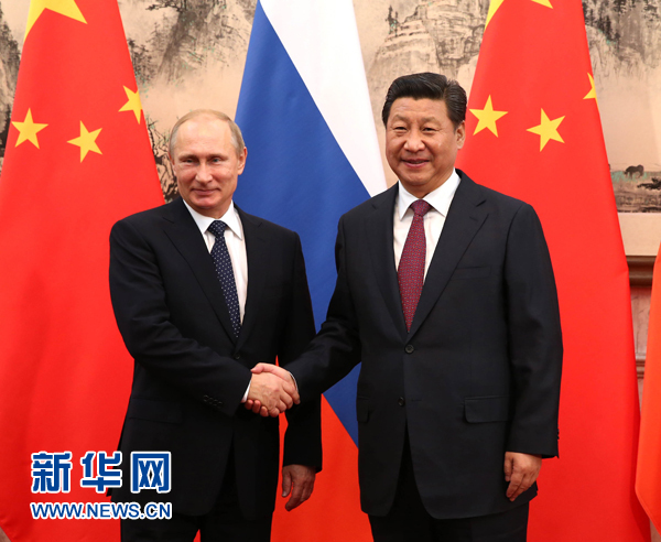 11月9日，國家主席習(xí)近平在北京釣魚臺國賓館會見俄羅斯總統(tǒng)普京。新華社記者 蘭紅光 攝