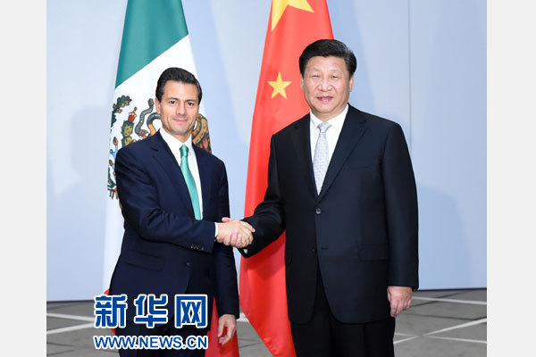 11月16日，國家主席習近平在土耳其安塔利亞會見墨西哥總統培尼亞。 新華社記者張鐸攝